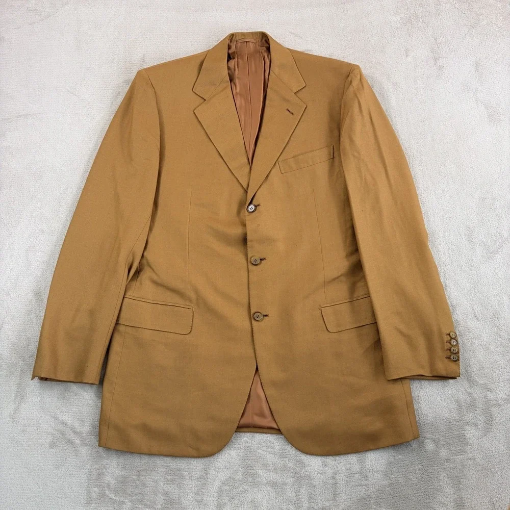 Vintage Brioni Nomentano Blazer Jacket Sport Coat Brown Cashmere Silk Men 42L